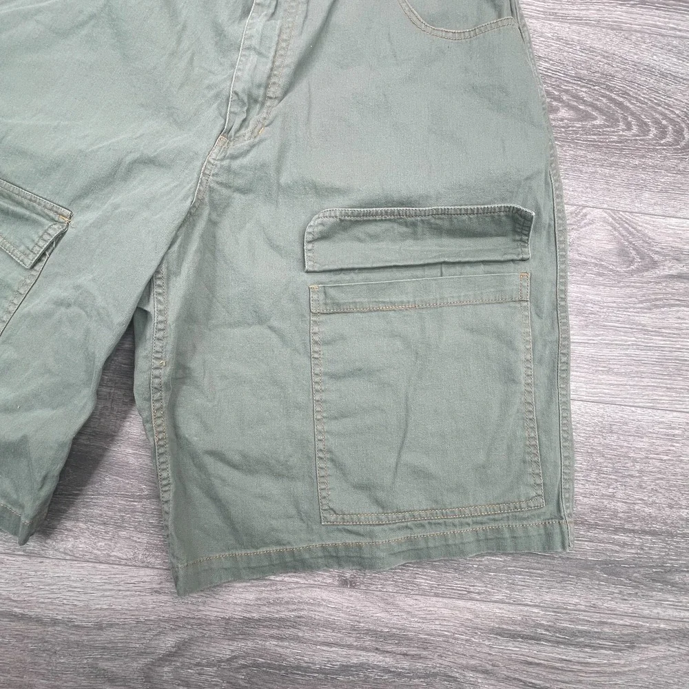 Vintage Tommy Hilfiger Cargo Shorts Mens 36 Green Belted Utility Baggy Y2K